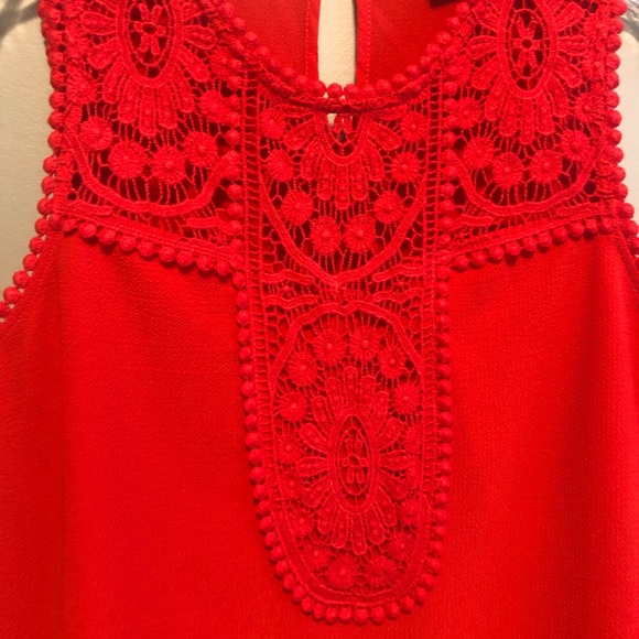 NWOT Halogen Red Lace & Crepe Top- XS - Picture 4 of 7